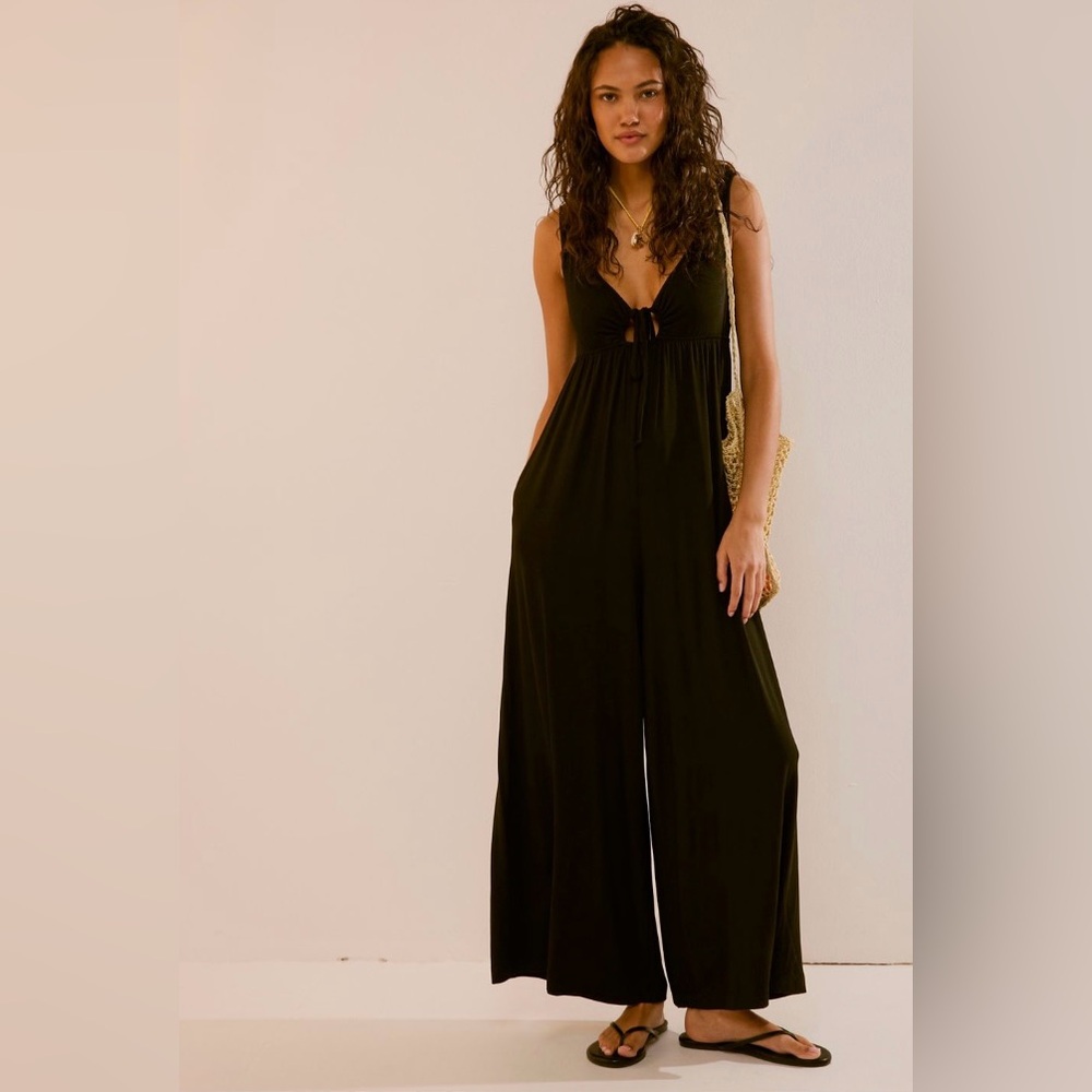 NWT Free People Kirsten one piece in black - S